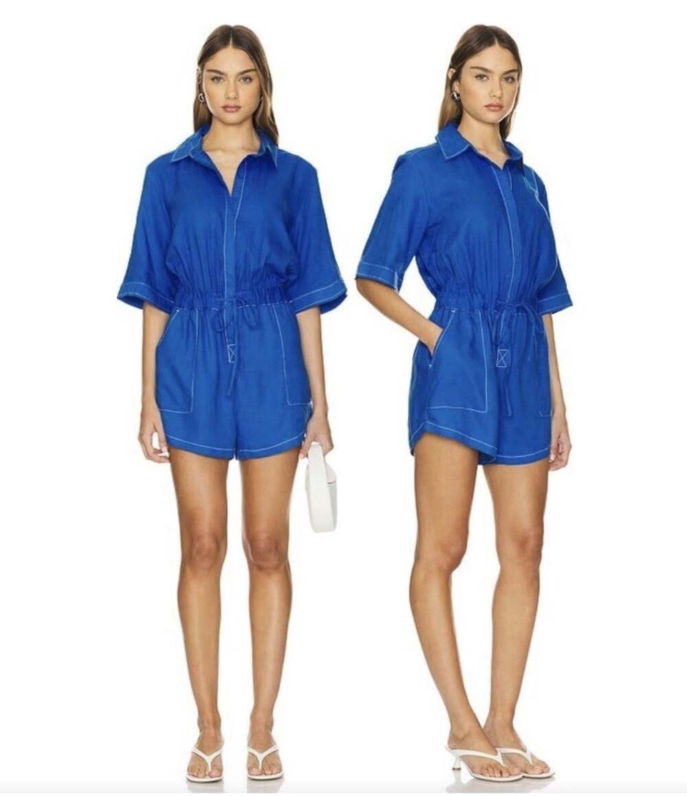 Seafolly Corfu Elasticated Waist Playsuit Azure Sz.6